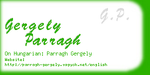 gergely parragh business card